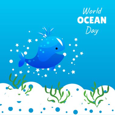 Dünya Okyanusu Günü vektör çizimi