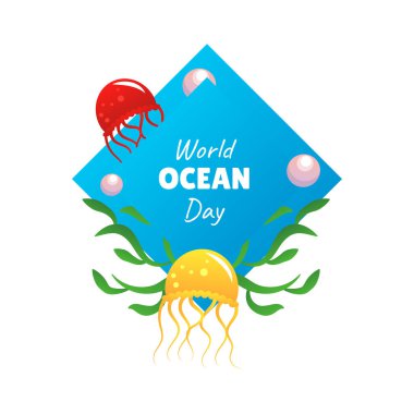 Dünya Okyanusu Günü vektör çizimi