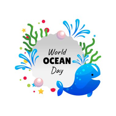 Dünya Okyanusu Günü vektör çizimi