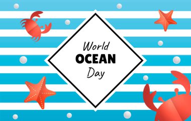 Dünya okyanus günü vektör kağıdı pankartı kesti