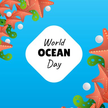 Dünya okyanus günü vektör kağıdı pankartı kesti
