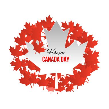 Kanada gününüz kutlu olsun, vektör bayrağı, kırmızı ve beyaz renkler