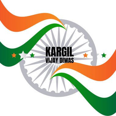 Hindistan Kargil Vijay diwas vektör çizgi film afişi
