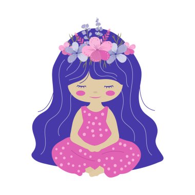 Beyaz arkaplanda kız vektör çizimleri