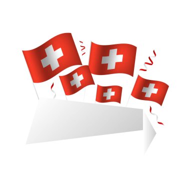 Kopya alanı olan İsviçre ulusal günlük vektör karikatür afişi