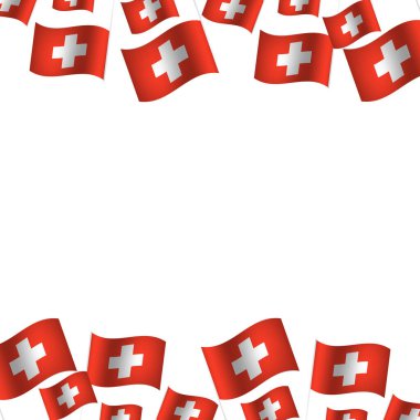 Kopya alanı olan İsviçre ulusal günlük vektör karikatür afişi