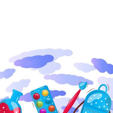 Okul vektör karikatür çerçevesine geri dön