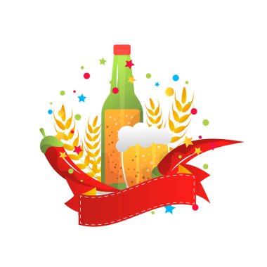 Bira vektörü çizgi film dekoratif çerçeve iç