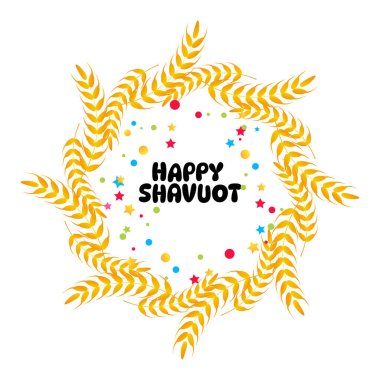 Geleneksel çizim sembolleriyle Shavuot bayramı kutlaması