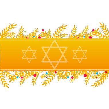 Geleneksel çizim sembolleriyle Shavuot bayramı kutlaması
