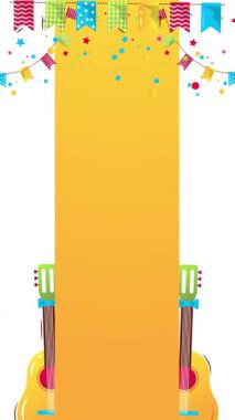 Festa Junina Brezilya festivali dikey animasyon arkaplanı