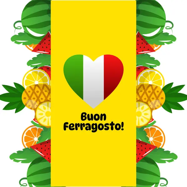 İtalya 'da Ferragosto yaz tatili karikatür çizimi