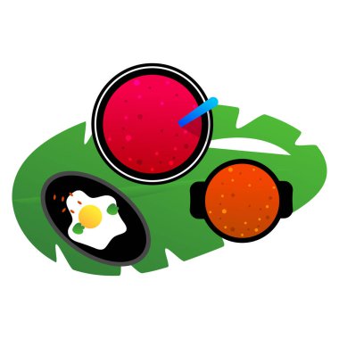 Tayland yemek vektörü beyaz arkaplanda düz bir illüstrasyon buldu