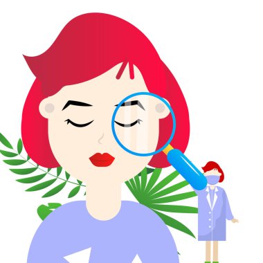 Beyaz arkaplanda Cilt rutin düz vektör çizimi