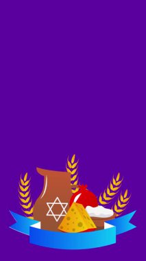 Shavuot Yahudi Tatili Dikey Canlandırılmış Renkli Arkaplan