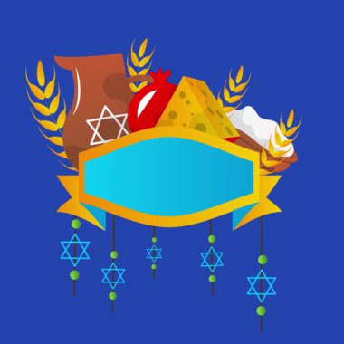 Shavuot Yahudi Tatil Meydanı Renkli Arkaplan