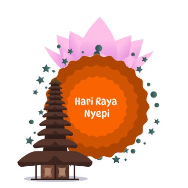 Hari Raya Nyepi Bali Sessizlik Vektör Resimleri Günü