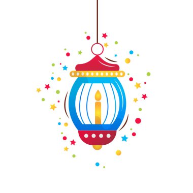 Arap Fenerleri Geleneksel İslami Dekorasyon Vektör İllüstrasyonu