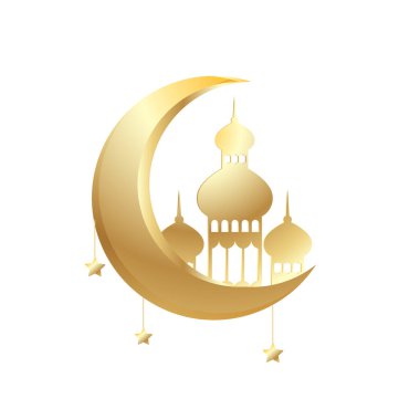 Müslüman Camii İslami Mimari Vektör İllüstrasyonu