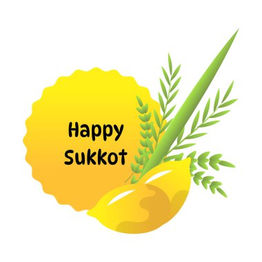 Mutlu Sukkot Yahudi Tatili Kutlama Vektörü İllüstrasyonları