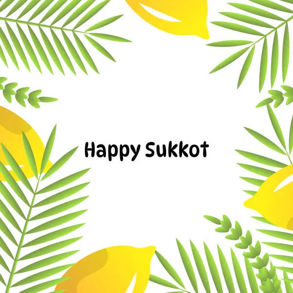 Mutlu Sukkot Yahudi Tatili Kutlama Vektörü İllüstrasyonları