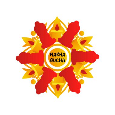 Makha Bucha Budist Tatil Kutlama Vektörü İllüstrasyonu