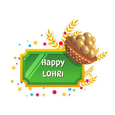 Lohri Festivali Punjabi Kutlama Vektörü İllüstrasyonu