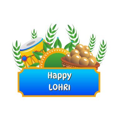 Lohri Festivali Punjabi Kutlama Vektörü İllüstrasyonu