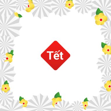 Tet Festivali Vietnamlı Yeni Yıl Vektör İllüstrasyonu