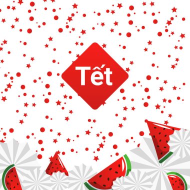 Tet Festivali Vietnamlı Yeni Yıl Vektör İllüstrasyonu