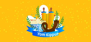 Yom Kippur Yahudi Günü Kefaret Vektörü Geçmişi