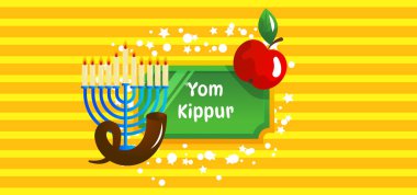 Yom Kippur Yahudi Günü Kefaret Vektörü Geçmişi