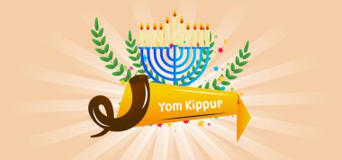 Yom Kippur Yahudi Günü Kefaret Vektörü Geçmişi