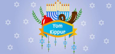 Yom Kippur Yahudi Günü Kefaret Vektörü Geçmişi