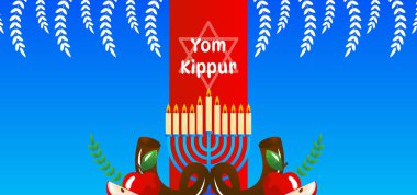 Yom Kippur Yahudi Günü Kefaret Vektörü Geçmişi