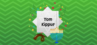 Yom Kippur Yahudi Günü Kefaret Vektörü Geçmişi