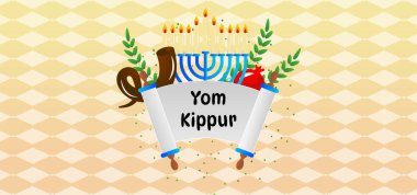 Yom Kippur Yahudi Günü Kefaret Vektörü Geçmişi