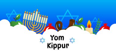 Yom Kippur Yahudi Günü Kefaret Vektörü Geçmişi