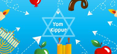 Yom Kippur Yahudi Günü Kefaret Vektörü Geçmişi