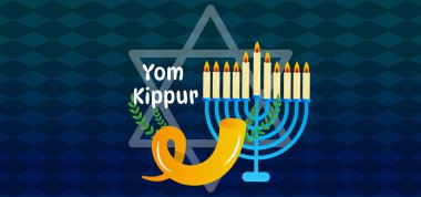 Yom Kippur Yahudi Günü Kefaret Vektörü Geçmişi