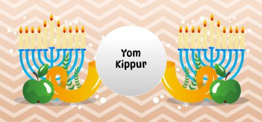 Yom Kippur Yahudi Günü Kefaret Vektörü Geçmişi