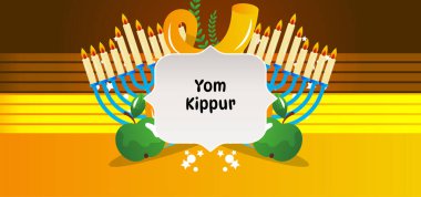 Yom Kippur Yahudi Günü Kefaret Vektörü Geçmişi