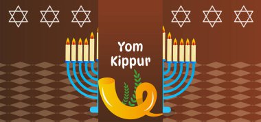 Yom Kippur Yahudi Günü Kefaret Vektörü Geçmişi