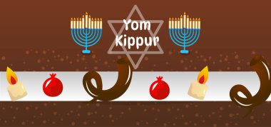 Yom Kippur Yahudi Günü Kefaret Vektörü Geçmişi