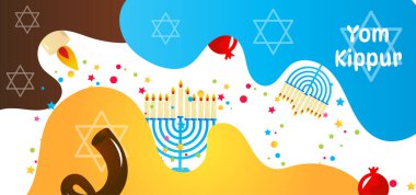 Yom Kippur Yahudi Günü Kefaret Vektörü Geçmişi