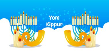 Yom Kippur Yahudi Günü Kefaret Vektörü Geçmişi