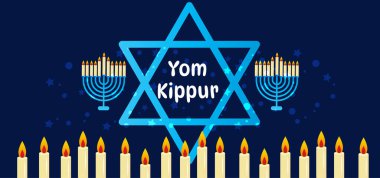 Yom Kippur Yahudi Günü Kefaret Vektörü Geçmişi