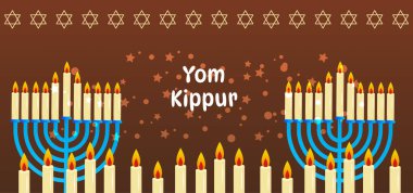 Yom Kippur Yahudi Günü Kefaret Vektörü Geçmişi