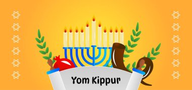 Yom Kippur Yahudi Günü Kefaret Vektörü Geçmişi