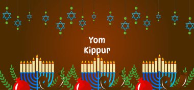 Yom Kippur Yahudi Günü Kefaret Vektörü Geçmişi